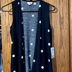 Black and White Poke Dot Vest